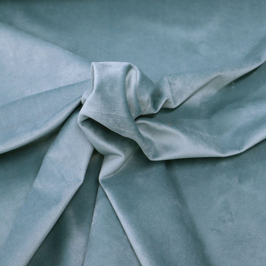 100% Polyester Ice Blue Velvet Furnishing Fabric