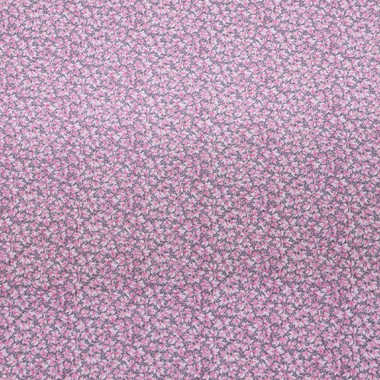 Vintage Quilted Cotton - Pink - Leaves