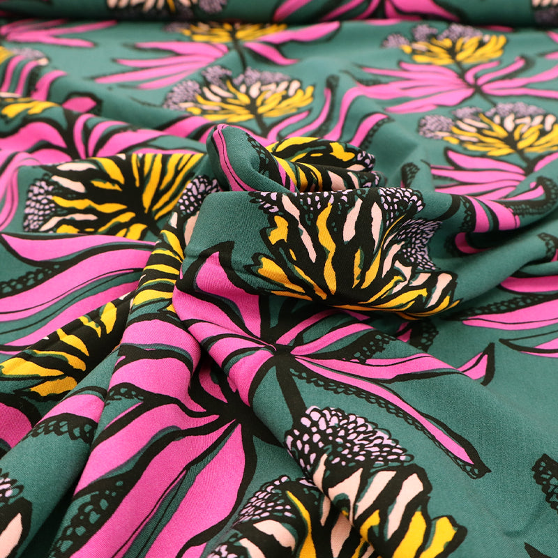 Ecovero Viscose - Dark Green - Purple Clover