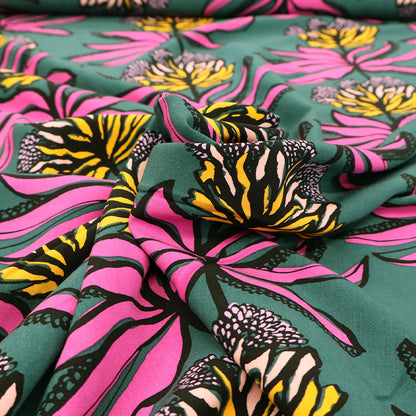 Ecovero Viscose - Dark Green - Purple Clover