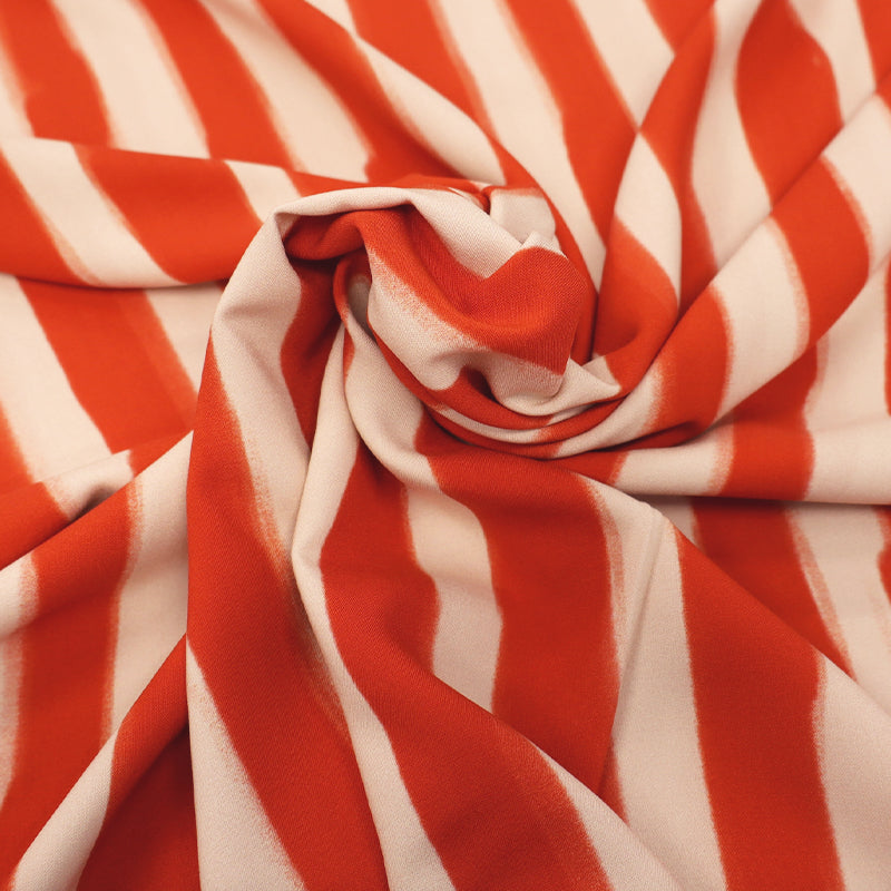 Viscose - Orange - Paint Stripe