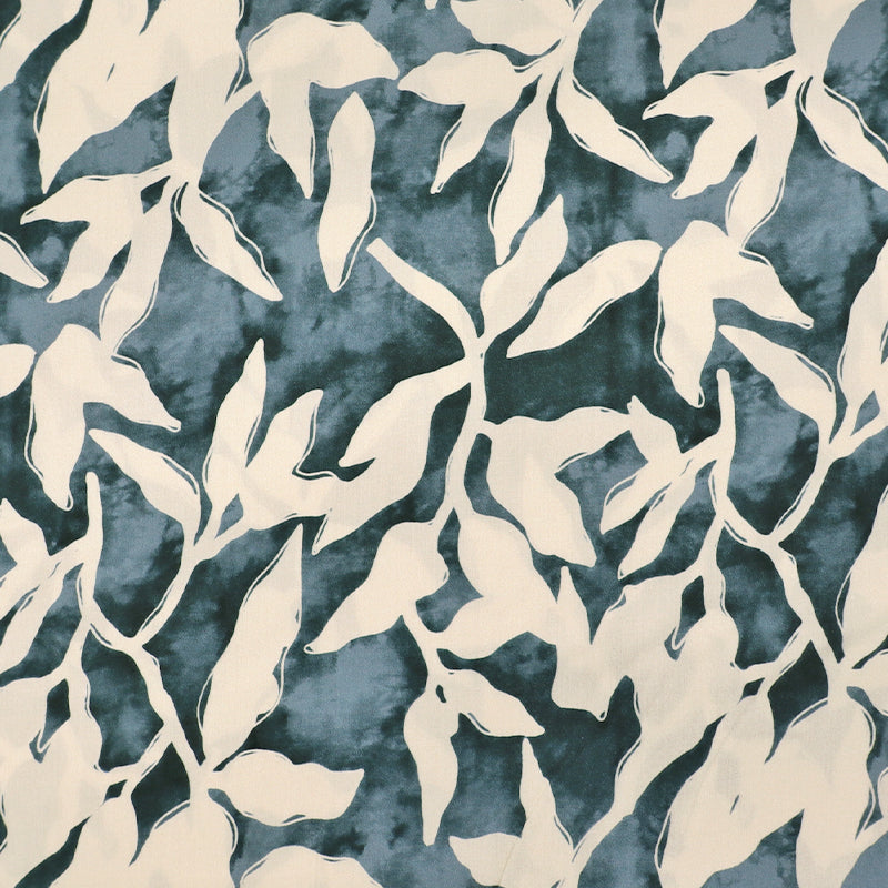 Viscose - Blue - Wobbly Leaves
