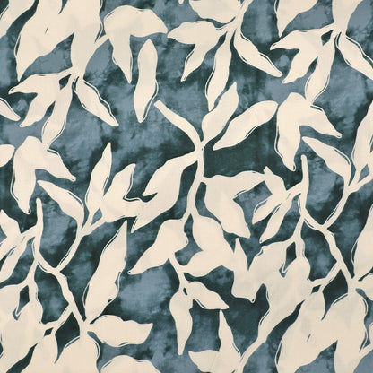 Viscose - Blue - Wobbly Leaves