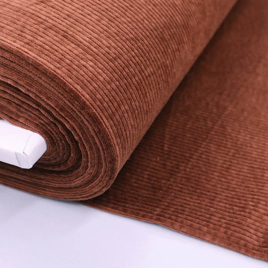 97% Cotton 3% Elastane Tobacco Brown Pre-washed Stretch Corduroy Fabric