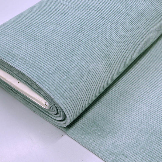 97% Cotton 3% Elastane Pale Green Stretch Corduroy Fabric