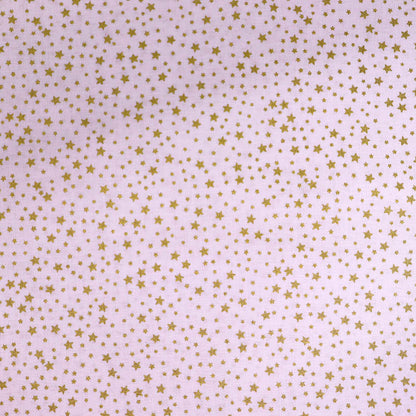100% Cotton White Christmas Cotton Fabric - Gold Stars