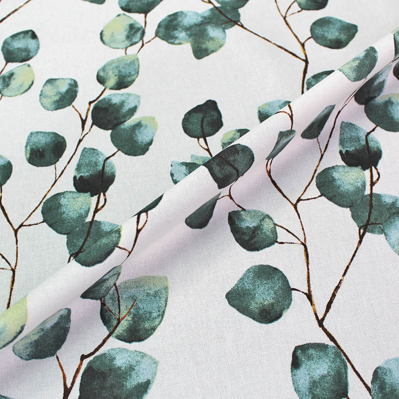 80% Cotton 20% Polyester   Eucalyptus Leaf Linen Look Furnishing Fabric 