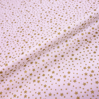 100% Cotton White Christmas Cotton Fabric - Gold Stars