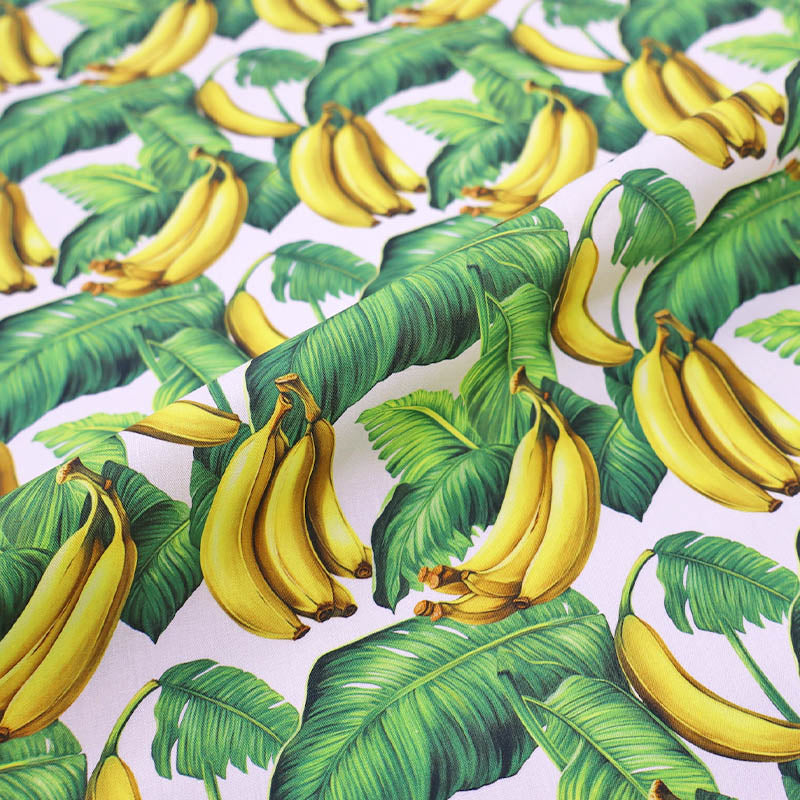 100% Cotton Tropical Cotton Fabric - Banana Print