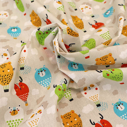 Wide Width Cotton - Taupe - Hot Air Balloons