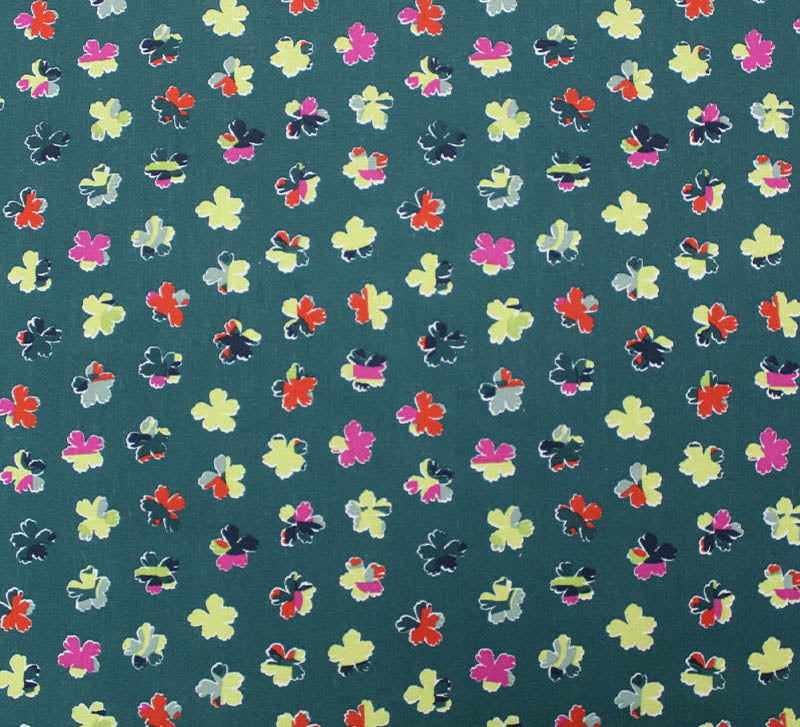 Great Value - Wide Width Floral Cotton - Teal - Daisy, Daisy, Daisy