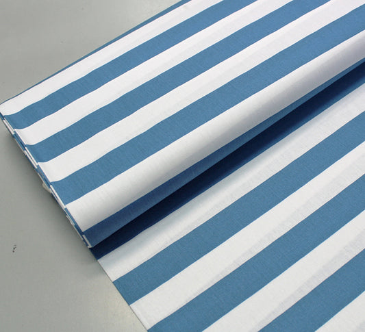 Deadstock Great Value - Wide Width Cotton Stripe - Marine Blue