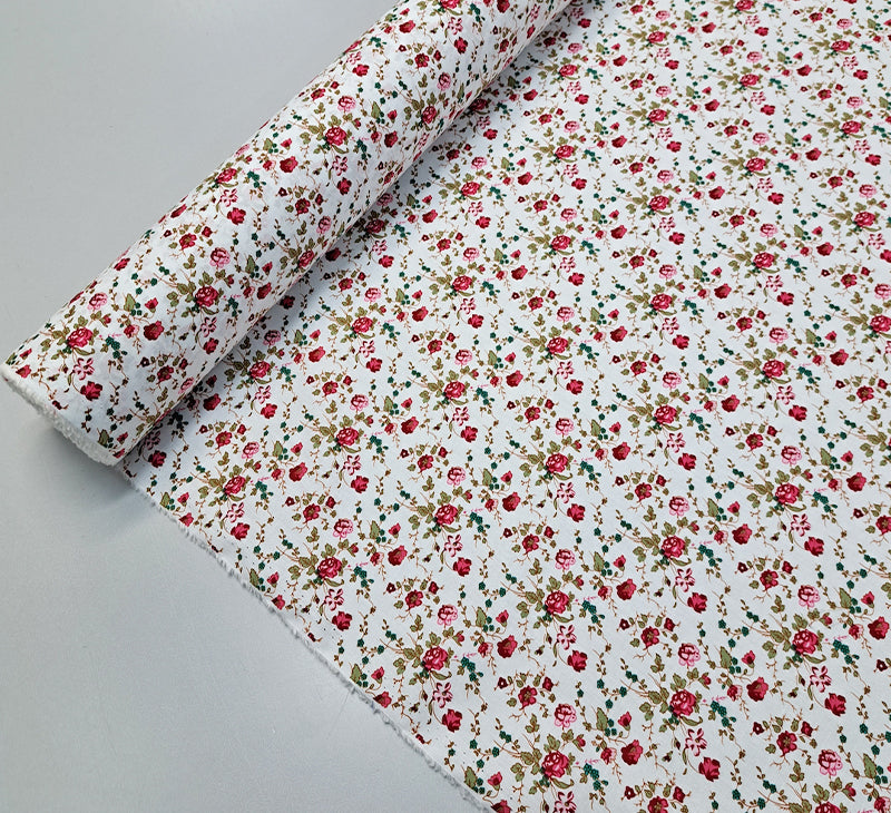 Great Value - Wide Width Floral Cotton - Red Roses