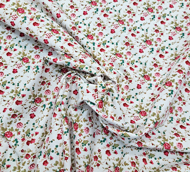 Great Value - Wide Width Floral Cotton - Red Roses
