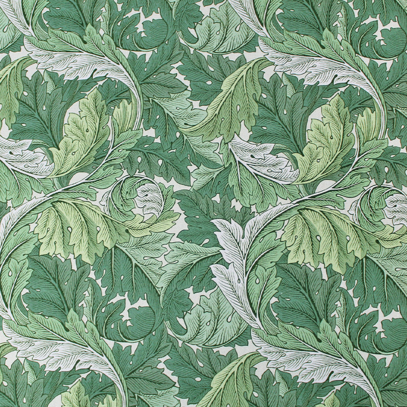 William Morris Furnishing Fabric - Green Acanthus
