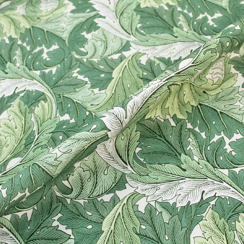 William Morris Furnishing Fabric - Green Acanthus
