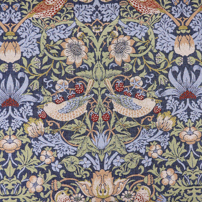 William Morris Soft Furnishing - Tapestry - Strawberry Thief - Navy