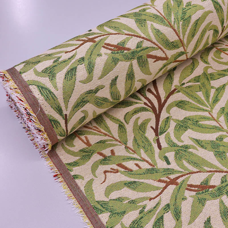 80% Cotton 20% Polyester William Morris Tapestry Fabric - Willow Bough Sage Green and Taupe