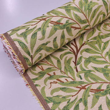 80% Cotton 20% Polyester William Morris Tapestry Fabric - Willow Bough Sage Green and Taupe