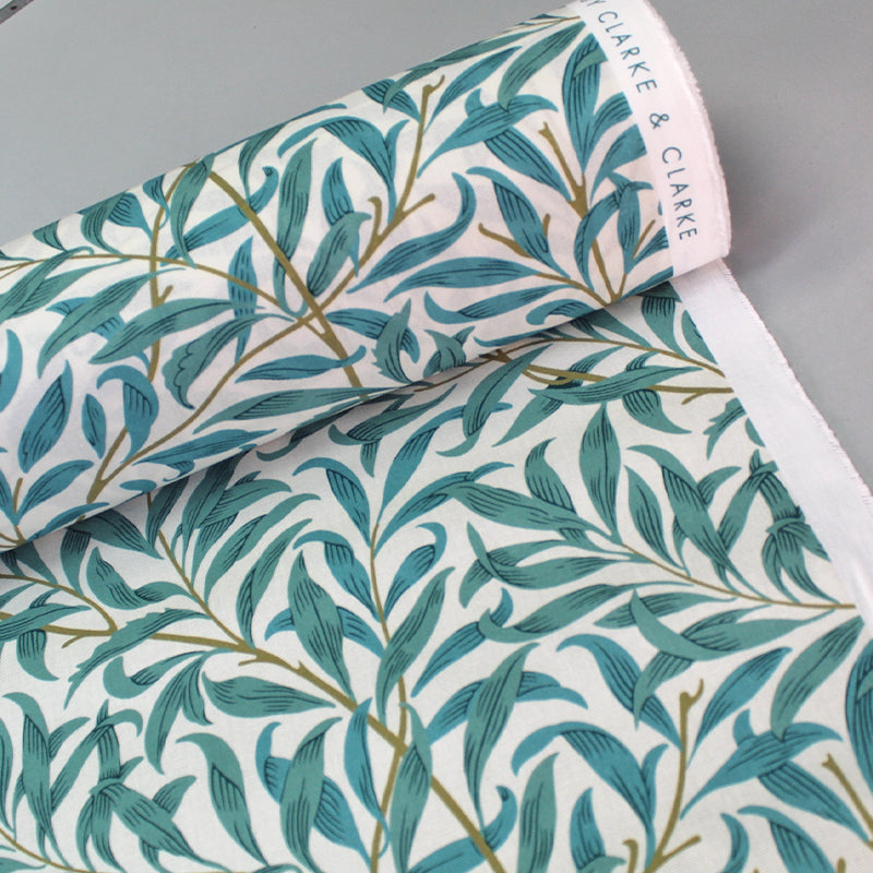William Morris Willow Bough Fabric - Teal Green
