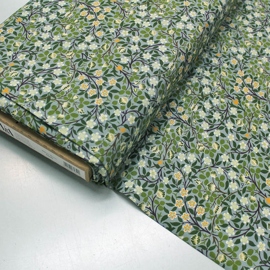 100% Viscose   William Morris Dressmaking Fabric - Clover Green