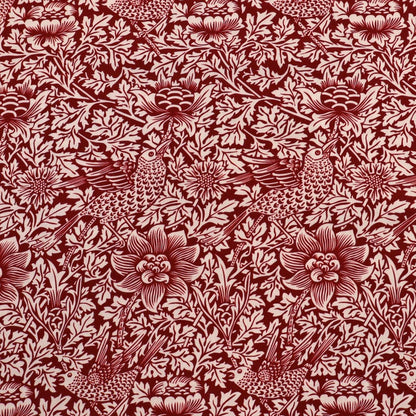 William Morris Viscose - Red - Bird and Anemone