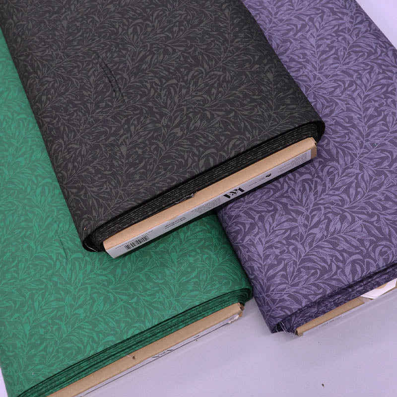 100% Cotton William Morris Fabric -  Willow Boughs licensed from the V&A in grey, green and black
