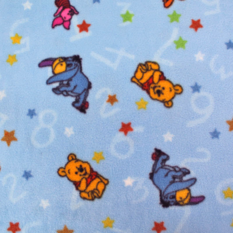iFabric Winnie The Pooh on Blue Anti Pill Fleece Fabric