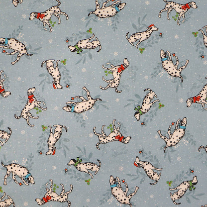 Wintery Printed Cotton - Pale Grey - Pongo and Perdita