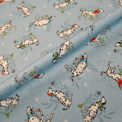 Wintery Printed Cotton - Pale Grey - Pongo and Perdita