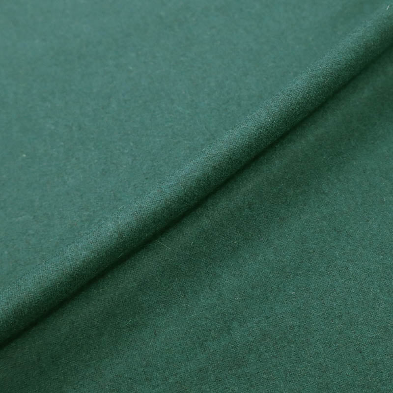 65% Polyester 35% Wool Green Wool Blend Flannel Fabric