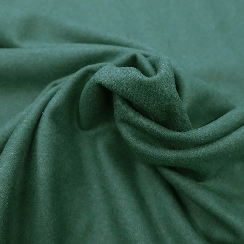 65% Polyester 35% Wool Green Wool Blend Flannel Fabric
