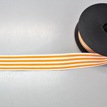 Yellow And White Stripe Webbing 38mm