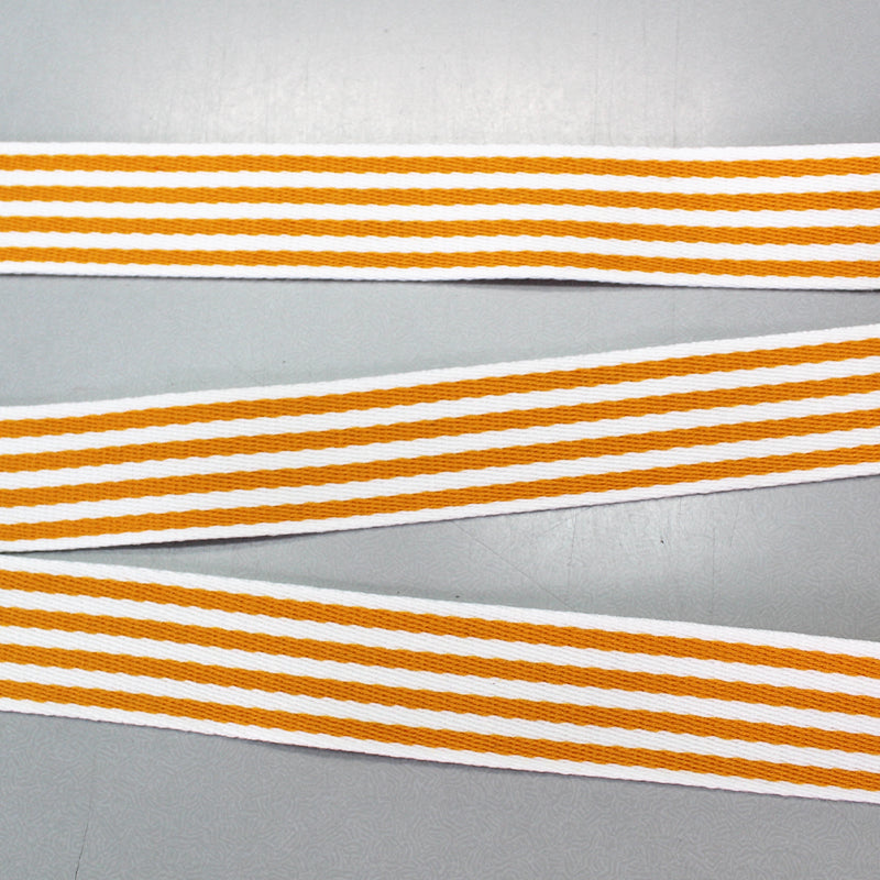 Yellow And White Stripe Webbing 38mm