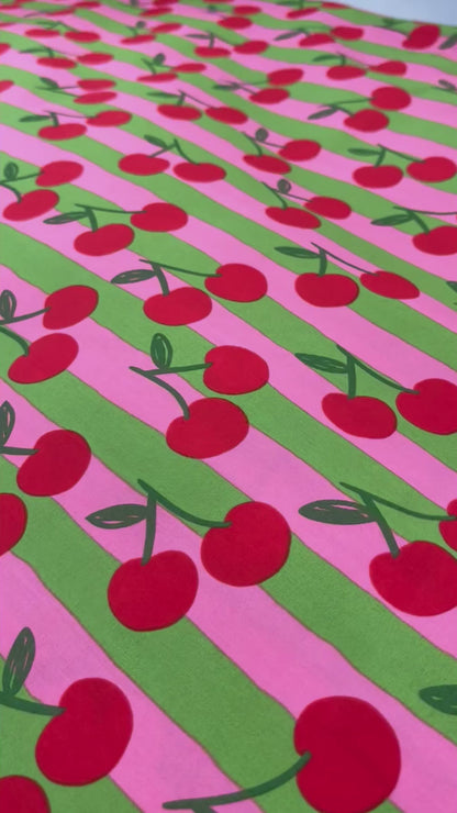 Cotton Poplin - Pink - Stripe - Cherry Pie