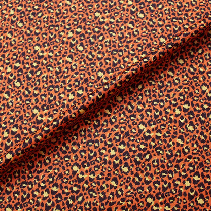 100% Cotton Orange Leopard Print