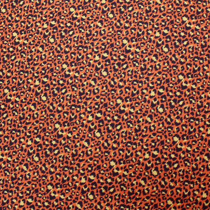 100% Cotton Orange Leopard Print