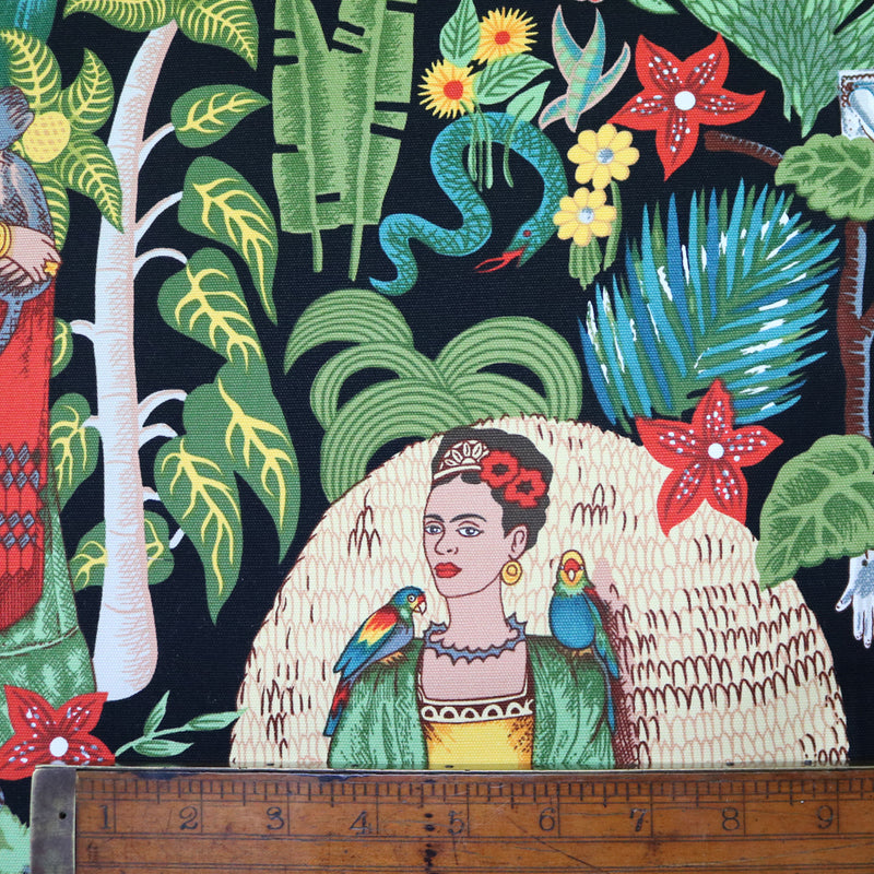 Frida's Garden - Black - Canvas Weight Cotton - Alexander Henry