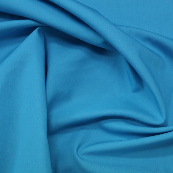 Plain Blue Cotton Poplin - Aqua Marine – Fabrics Galore