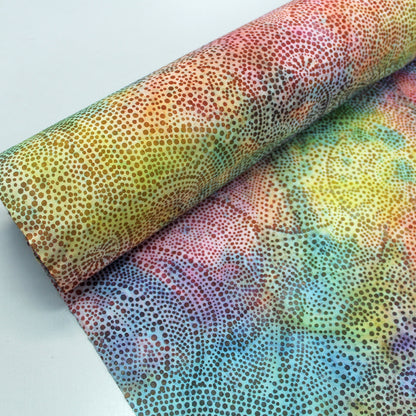 Pastel multi-colour cotton batik fabric