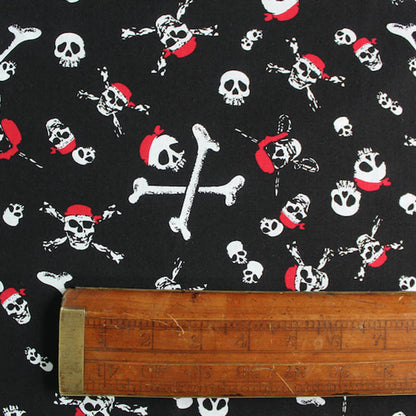 Printed Novelty Black Cotton - The Queen Anne's Revenge