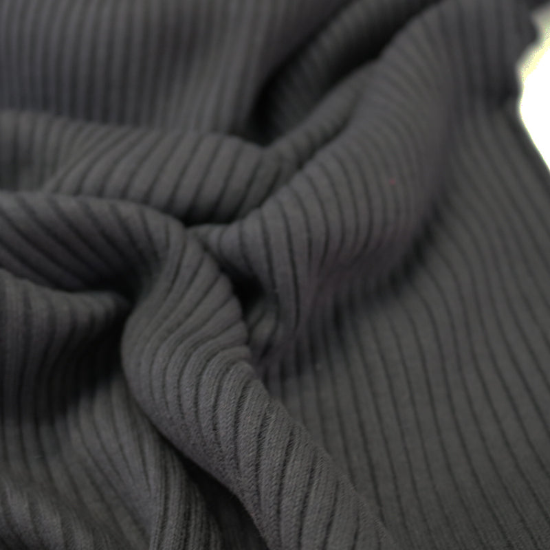 Black Chunky Ribbing Fabric