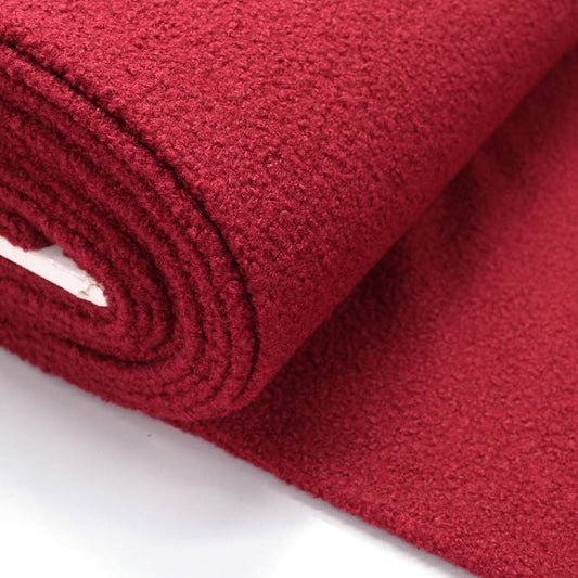 red polyester boucle coating fabric