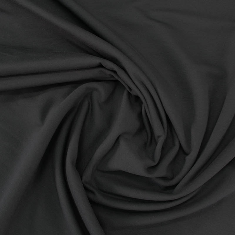 Cotton Elastane Brushed Back Sweatshirt - Black