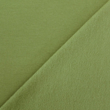Cotton Elastane Brushed Back Sweatshirt - Olive Green
