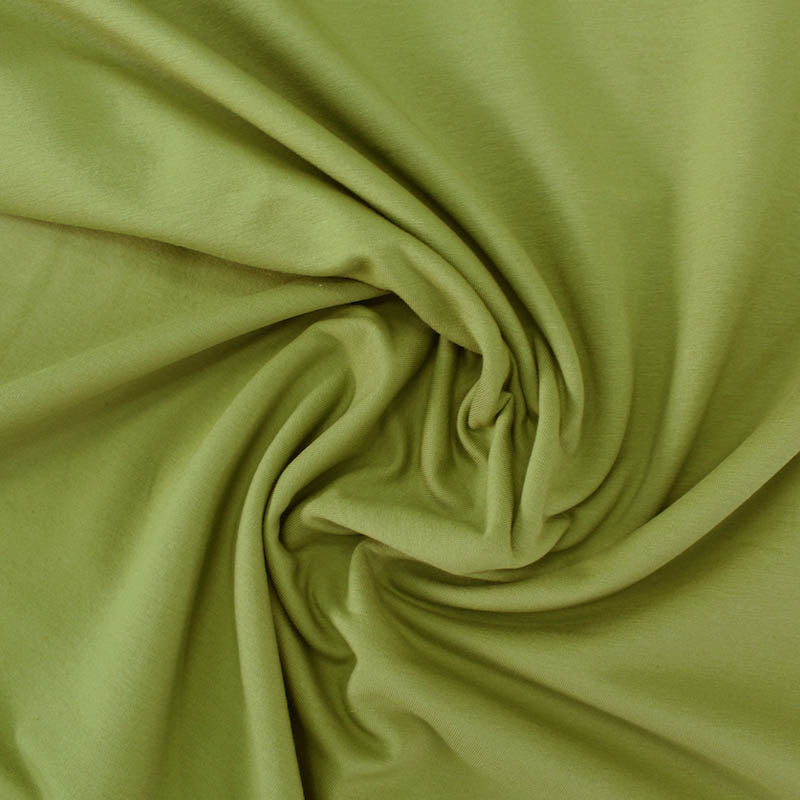 Cotton Elastane Brushed Back Sweatshirt - Olive Green