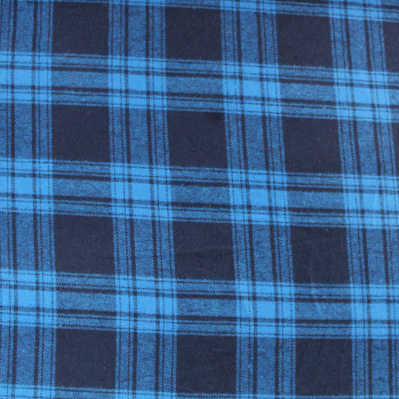Brushed Cotton Check - Blue and Navy
