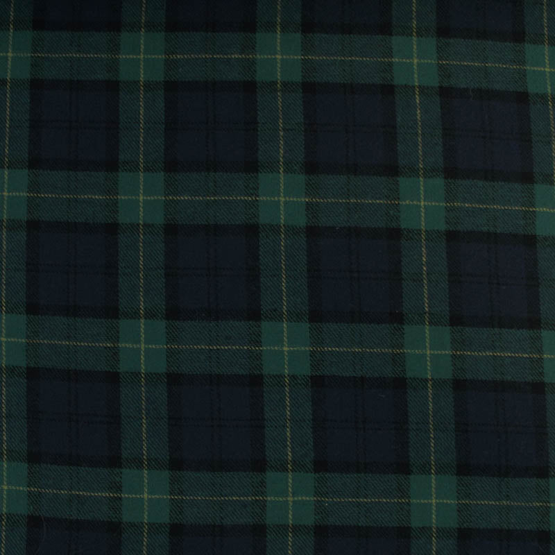 Brushed Cotton Check - Blue and Green