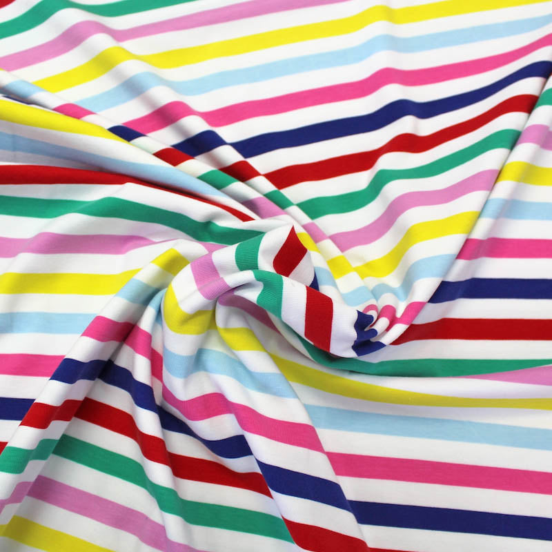Candy Stripe Cotton Elastane Jersey