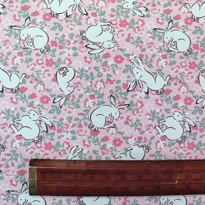 Cath Kidston Home Furnishing Fabric Jumping Bunnies in Blush